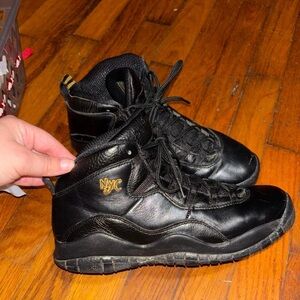 Jordan Black and Gold Sneakers